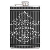 Personalisierter Vintager Blüh Hipster Flachmann (Vorderseite)