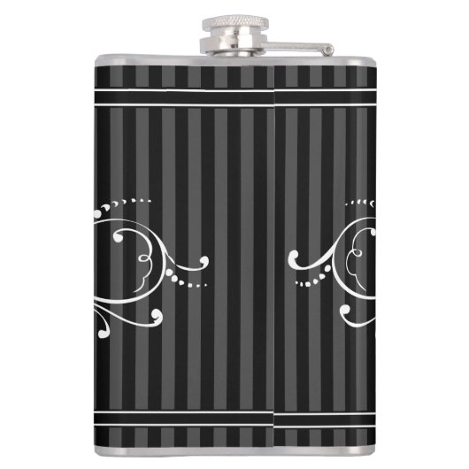 Personalisierter Vintager Blüh Hipster Flachmann (Rückseite)