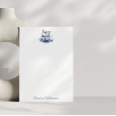 Personalisierter Vintager Blumenkohl Teacup Blau Dankeskarte