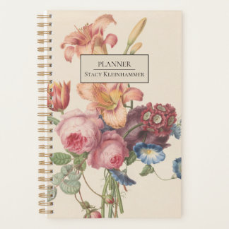Personalisierter Vintager Blumenplaner Planer