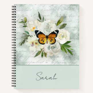 Personalisierter Vintager Blumenstrauß Notizblock