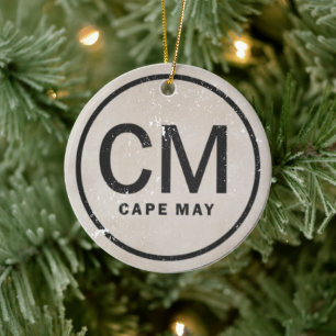 Personalisierter Vintager Cape May New Jersey Beac Keramik Ornament