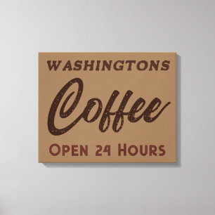 Personalisierter Vintager Coffee Shop Art Leinwanddruck