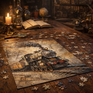 Personalisierter Vintager Dampfzug   Zug-Geschenk Puzzle