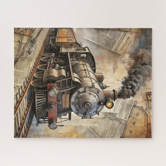 Personalisierter Vintager Dampfzug | Zug-Geschenk Puzzle (Horizontal)