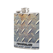 Personalisierter Vintager Diamantstahl Flachmann (Links)