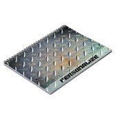 Personalisierter Vintager Diamantstahl Notizblock (Linke Seite)