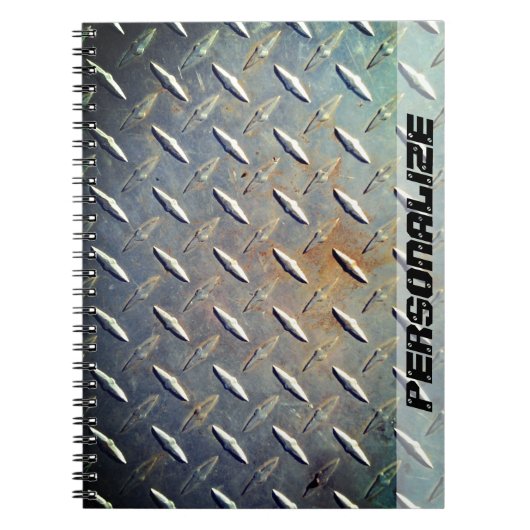 Personalisierter Vintager Diamantstahl Notizblock (Vorderseite)