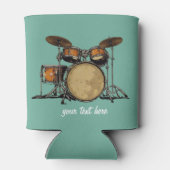 Personalisierter Vintager Drum Set Music Drummer Dosenkühler (Rückseite)