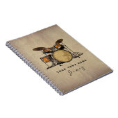 Personalisierter Vintager Drum Set Music Drummer n Notizblock (Rechte Seite)