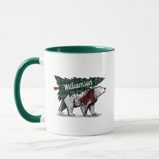 Personalisierter Vintager Eisbärenbaum Tasse (Links)