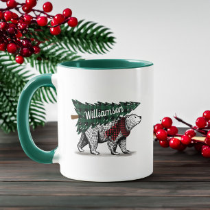 Personalisierter Vintager Eisbärenbaum Tasse