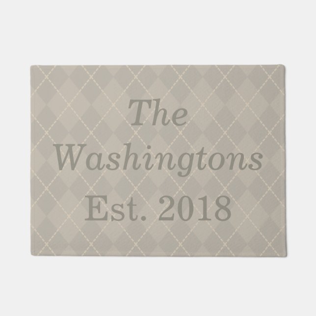 Personalisierter Vintager Familienname Doormat Rug Fußmatte (Vorderseite)
