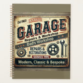 Personalisierter Vintager Garagenplaner Planer (Vorderseite)