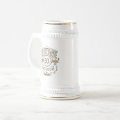 Personalisierter Vintager Geburtstag bis Vollendun Bierglas (Vorderseite Links)