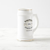 Personalisierter Vintager Geburtstag bis Vollendun Bierglas (VorderseiteRechts)