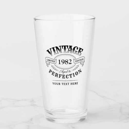 Personalisierter Vintager Geburtstag bis Vollendun Glas (Vorderseite)