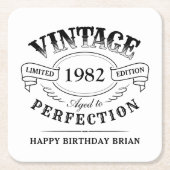 Personalisierter Vintager Geburtstag bis Vollendun Rechteckiger Pappuntersetzer (Vorderseite)