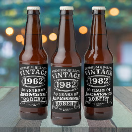 Personalisierter Vintager Geburtstag bis zur Perfe Bierflaschenetikett