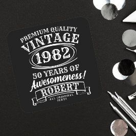 Personalisierter Vintager Geburtstag bis zur Perfe Rechteckiger Pappuntersetzer