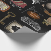 Personalisierter Vintager Geburtstag Geschenkpapier (Ecke)