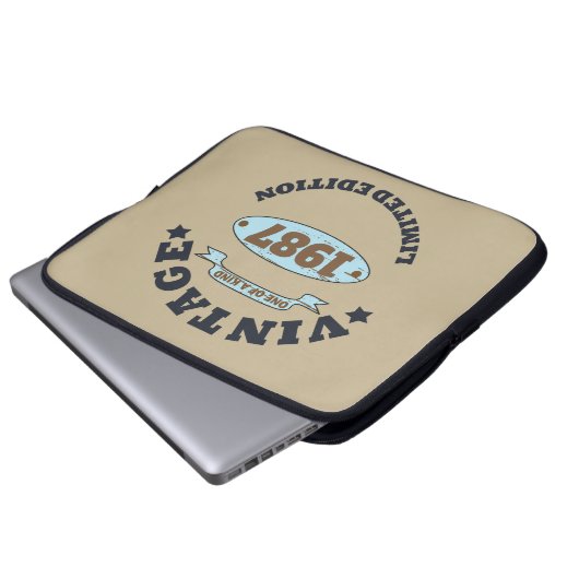 Personalisierter Vintager Geburtstag Laptopschutzhülle (Vorne Knopf)