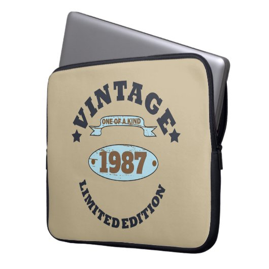 Personalisierter Vintager Geburtstag Laptopschutzhülle (Vorderseite Links)