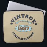 Personalisierter Vintager Geburtstag Laptopschutzhülle<br><div class="desc">Mit diesem Vintagen Retrographiedesign mit phantastischen Typografie-Schriftart-Schriftzeichen können Sie Ihrer Garderobe-Kollektion etwas Originalität hinzufügen. Das ist eine tolle Geschenkidee für Männer, Frauen, Ehemänner, Ehefrau und einen Freund, der dieses einzigartige Kunstwerk Liebe geben wird. Das phantastischste und lustigste Urlaubsgeschenk für Ihr Party zum Geburtstag. Sie werden in dieser einzigartigen Vintagen Abbildung...</div>