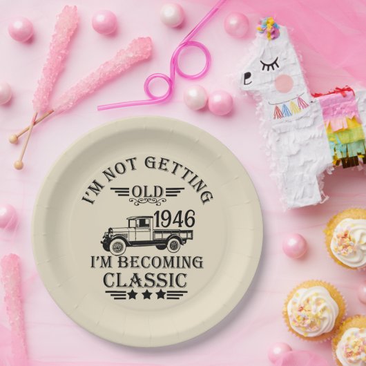 Personalisierter Vintager Geburtstag Pappteller (Party)