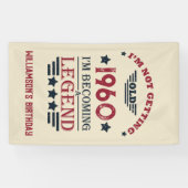 Personalisierter Vintager Geburtstag rot blau Banner (Horizontal)