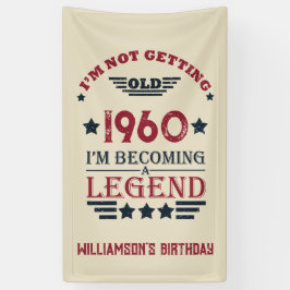 Personalisierter Vintager Geburtstag rot blau Banner