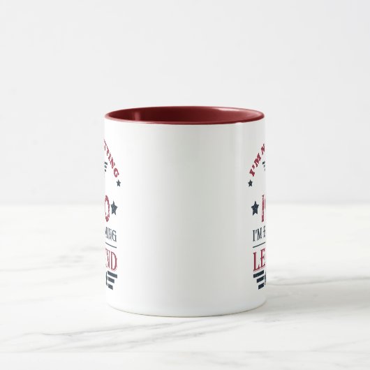 Personalisierter Vintager Geburtstag rot blau Tasse (Zentrum)
