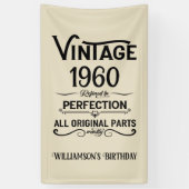 Personalisierter Vintager Geburtstag schwarz Banner (Vertikal)