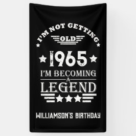 Personalisierter Vintager Geburtstag Schwarz-weiß Banner