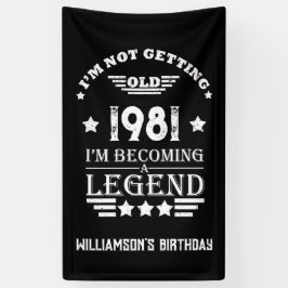 Personalisierter Vintager Geburtstag Schwarz-weiß Banner