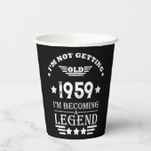 Personalisierter Vintager Geburtstag Schwarz-weiß Pappbecher (Rückseite)