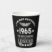 Personalisierter Vintager Geburtstag Schwarz-weiß Pappbecher (Vorderseite)