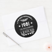 Personalisierter Vintager Geburtstag Schwarz-weiß Runder Aufkleber (Umschlag)