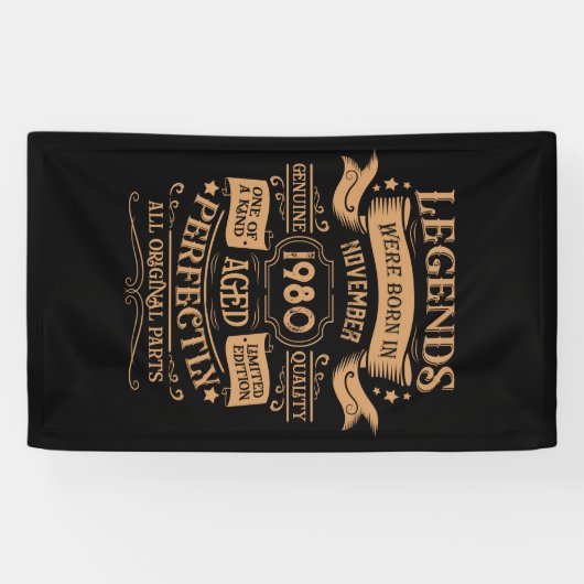 Personalisierter Vintager Geburtstag Whiskey Thema Banner (Horizontal)
