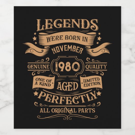 Personalisierter Vintager Geburtstag Whiskey Thema Weinetikett (Einzelnes Label)