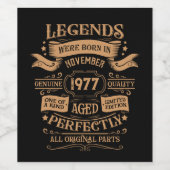 Personalisierter Vintager Geburtstag Whiskey Thema Weinetikett (Einzelnes Label)