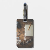 Personalisierter Vintager Gepäckanhänger (Rückseite vertikal)