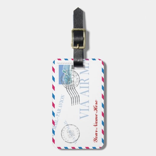 Personalisierter Vintager Gepäckanhänger (Vorderseite vertikal)