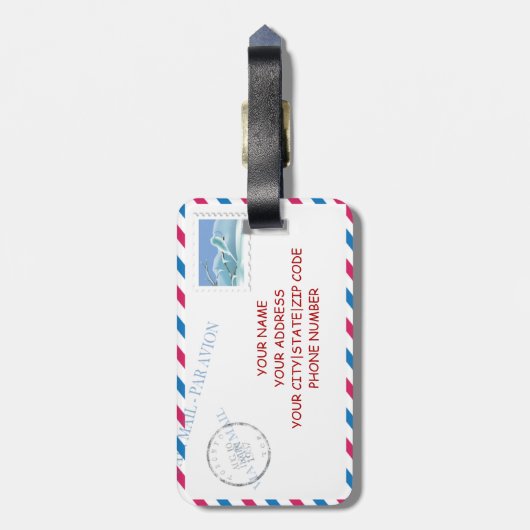 Personalisierter Vintager Gepäckanhänger (Rückseite vertikal)