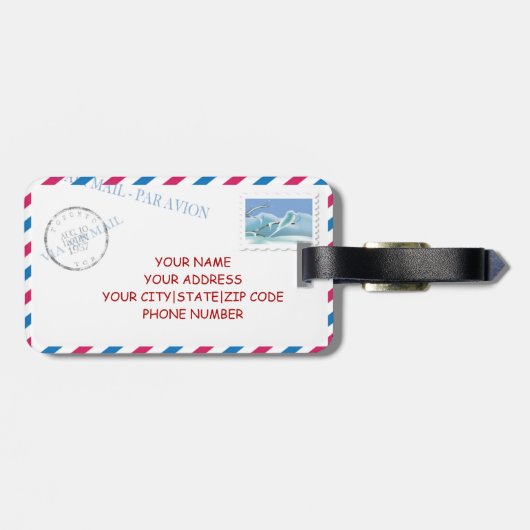 Personalisierter Vintager Gepäckanhänger (Rückseite horizontal)