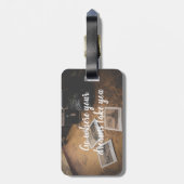 Personalisierter Vintager Gepäckanhänger (Rückseite vertikal)