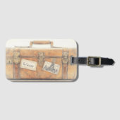 Personalisierter Vintager Gepäckträger Gepäckanhänger (Vorderseite (Horizontal))