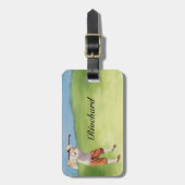 Personalisierter Vintager Golfer am Ufer Gepäckanhänger (Vorderseite vertikal)