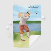 Personalisierter Vintager Golfer am Ufer Golfhandtuch (Insitu)