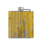 Personalisierter Vintager Holzhintergrund Flachmann (Rückseite)
